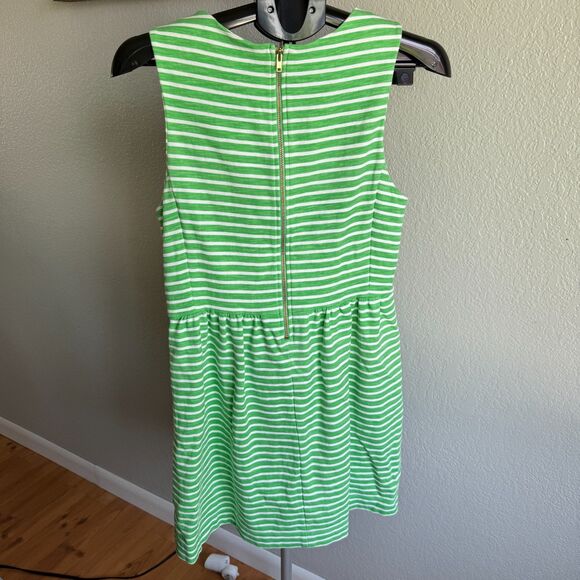 J. Crew Factory Green Striped Sleeveless Daybreak Ponte Knit Dress w Pockets M - Picture 2 of 4